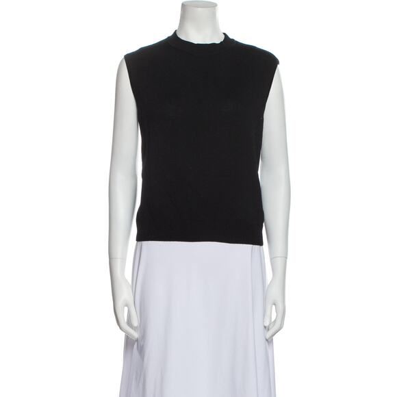 St. John Black Label Mock Neck Sleeveless Sweater Heavy Knit Top Santana Medium - Picture 1 of 5